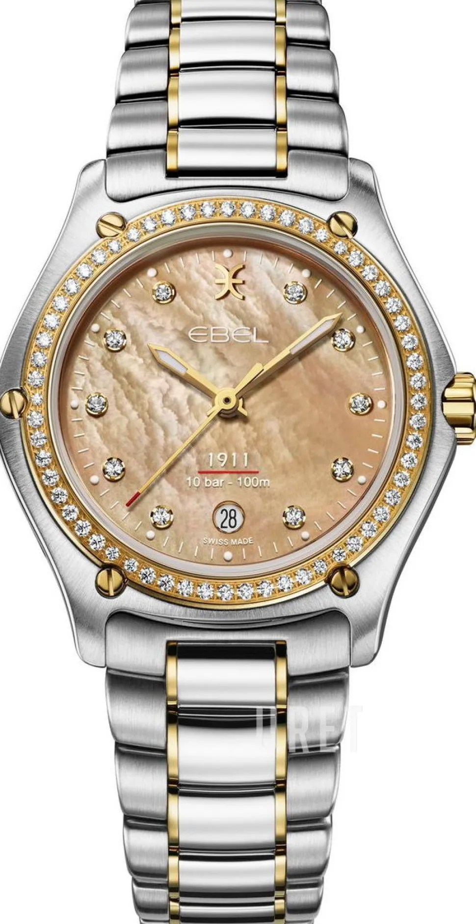 1911 Beige/18 karat gult guld Ø30 mm