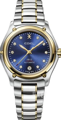 1911 Blå/18 karat gult guld Ø30 mm