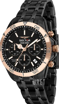 650 Svart/Stål Ø42 mm