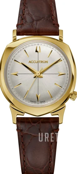 Accutron Silverfärgad/Läder Ø33 mm