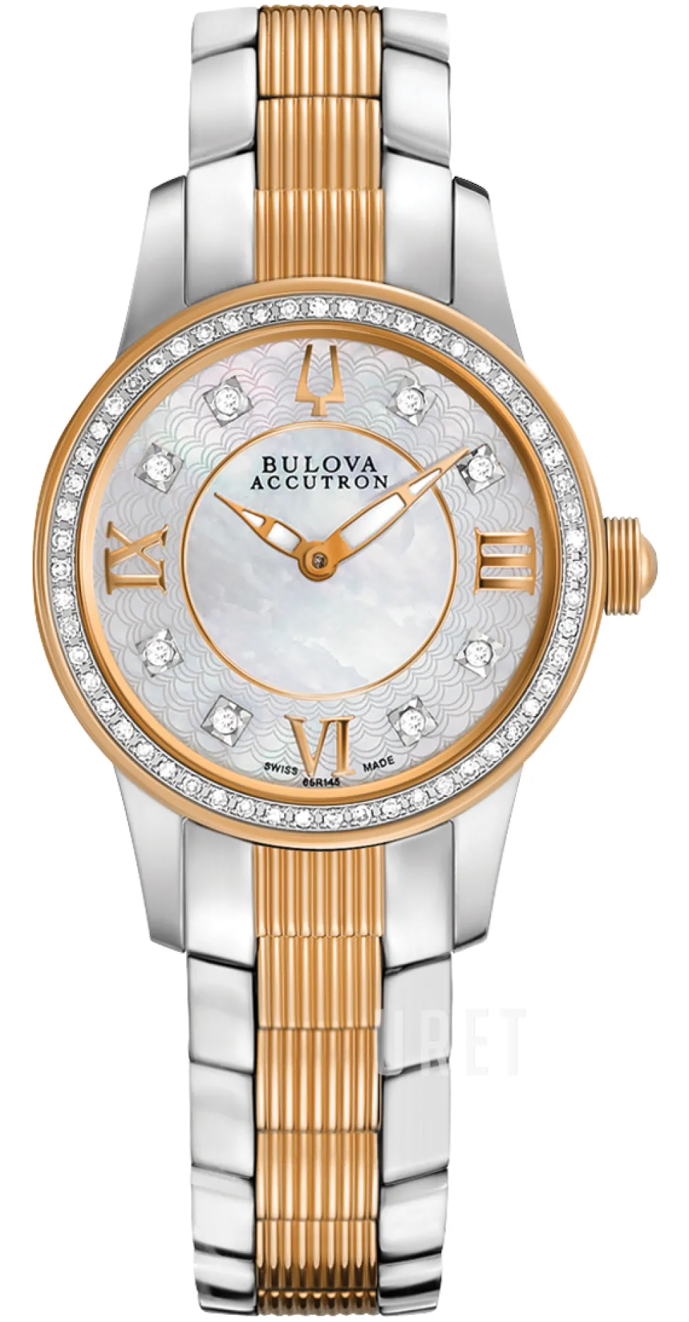 Accutron Vit/Roséguldstonat stål Ø28 mm