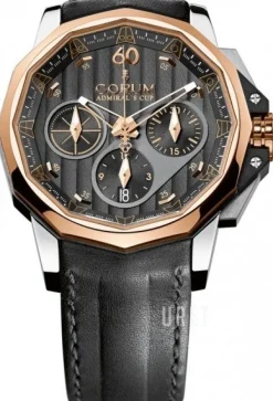 Admirals Cup Challaenger 44 Svart/Läder Ø44 mm