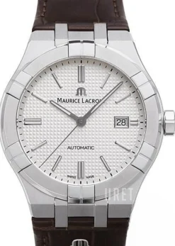 Aikon Silverfärgad/Läder Ø42 mm