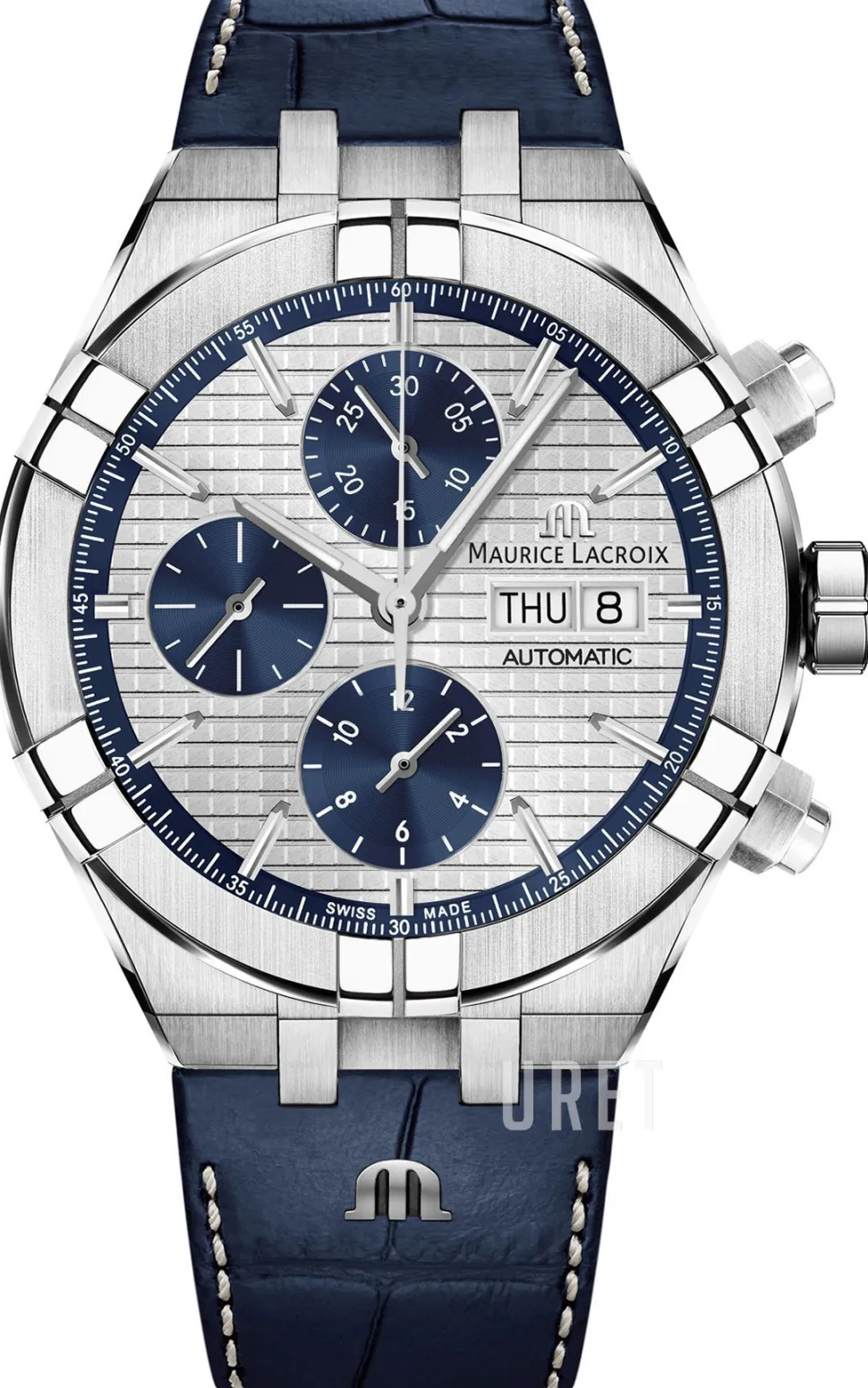 Aikon Silverfärgad/Läder Ø44 mm