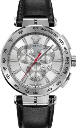 Aion Silverfärgad/Läder Ø45 mm