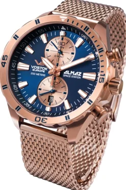 Almaz Blå/Roséguldstonat stål Ø47 mm