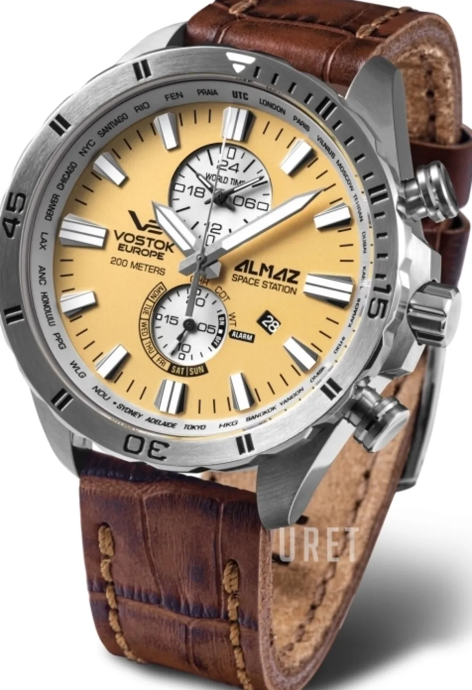 Almaz Gul/Läder Ø47 mm