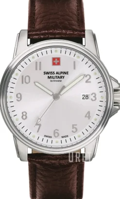 Alpine by Grovana Silverfärgad/Läder Ø41 mm