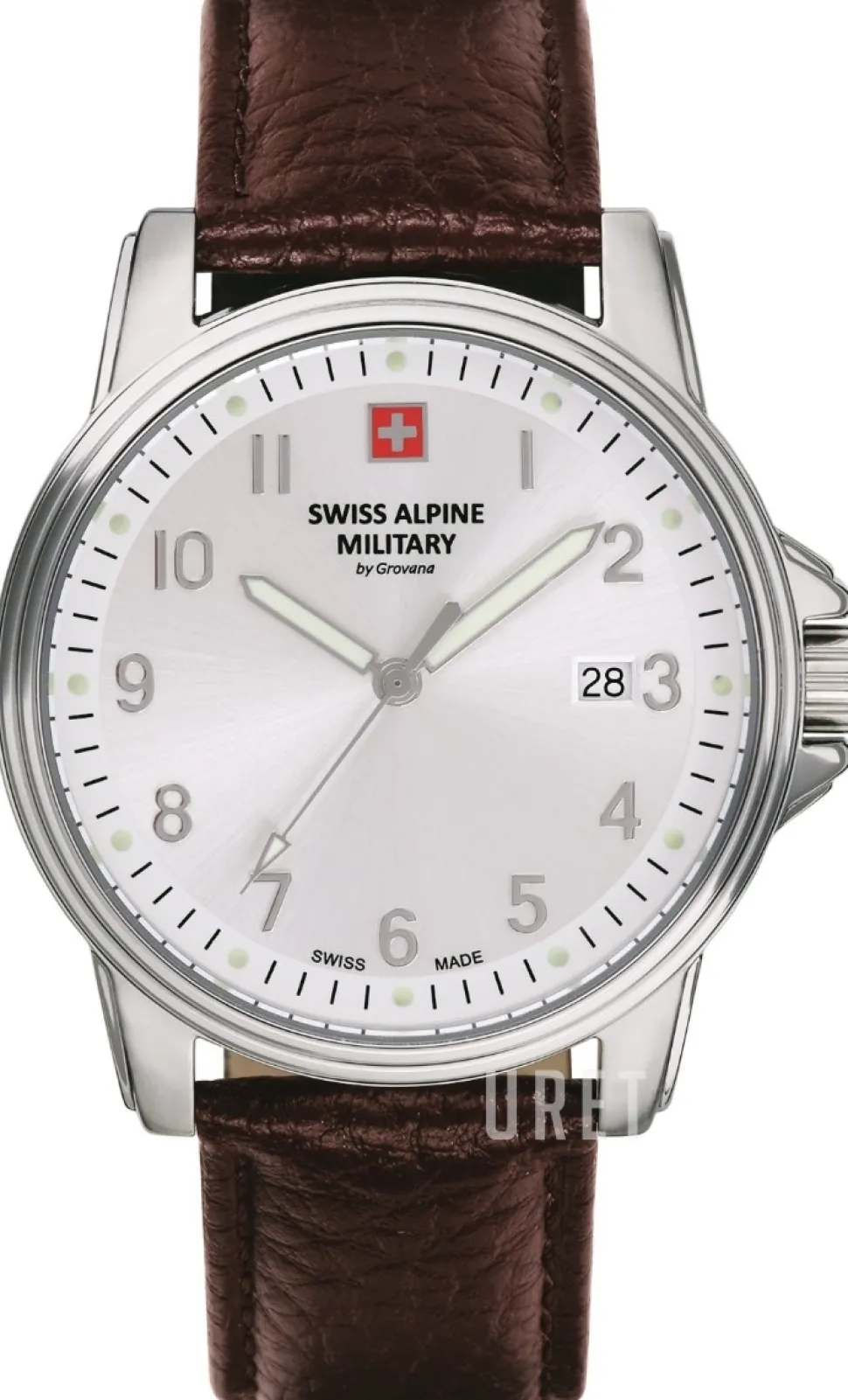 Alpine by Grovana Silverfärgad/Läder Ø41 mm