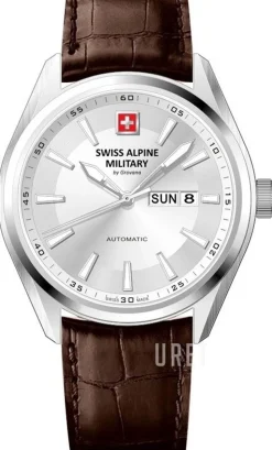 Alpine by Grovana Silverfärgad/Läder Ø43 mm