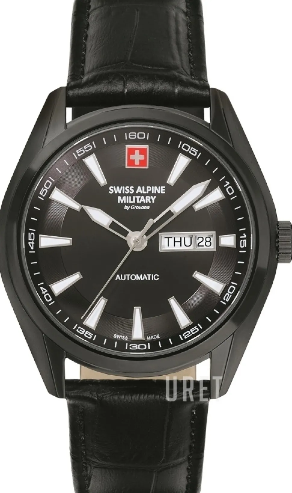 Alpine by Grovana Svart/Läder Ø43 mm