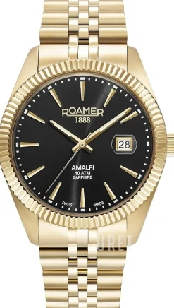 Amalfi Gents Svart/Gulguldtonat stål Ø42 mm