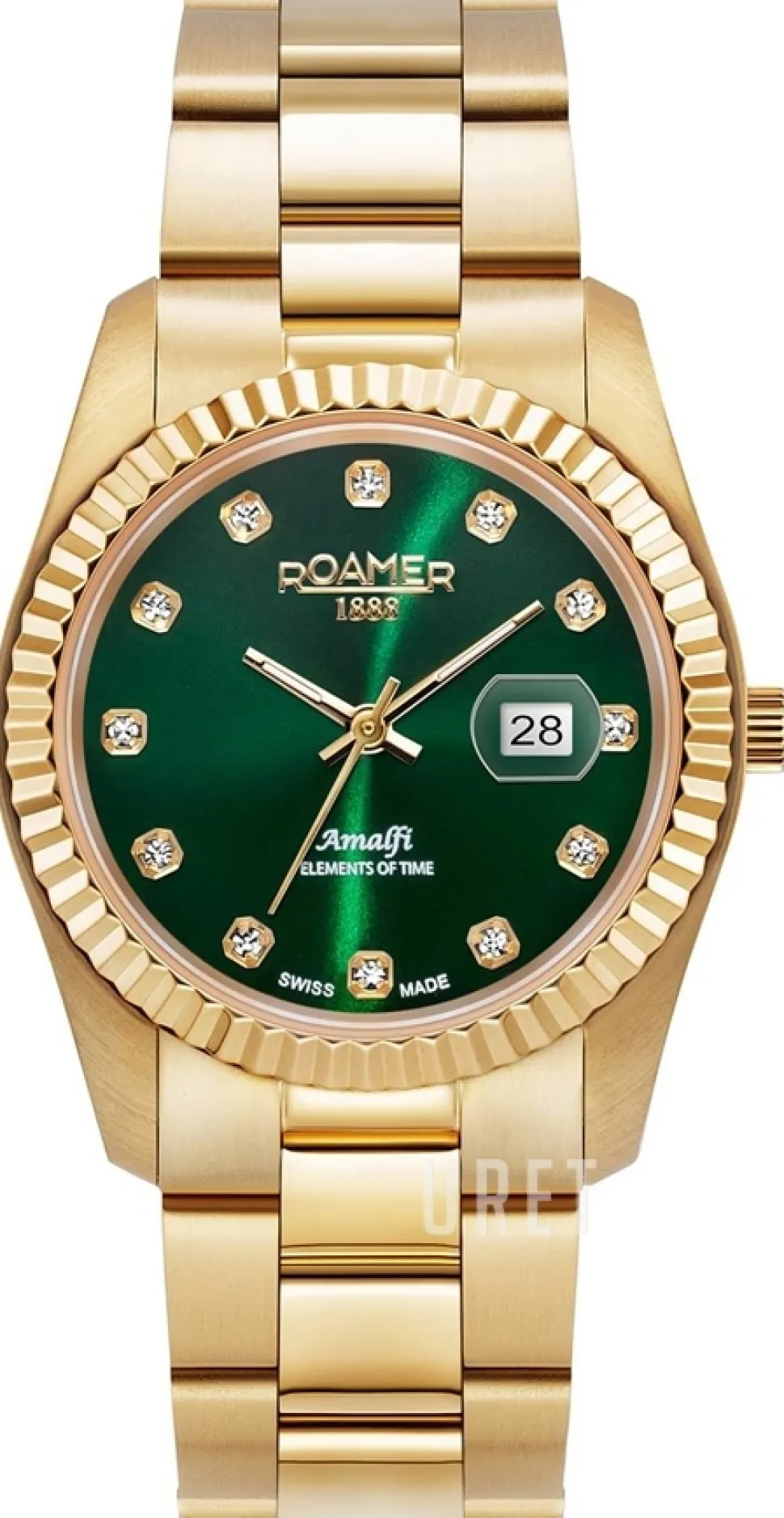 Amalfi Grön/Gulguldtonat stål Ø34 mm