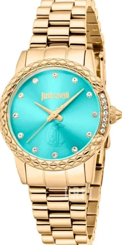 Animalier Fiorenza Snake Turkos/Gulguldtonat stål Ø30 mm