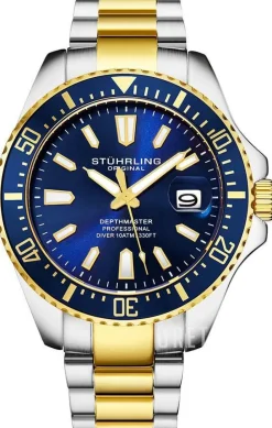 Aquadiver Blå/Gulguldtonat stål Ø42 mm