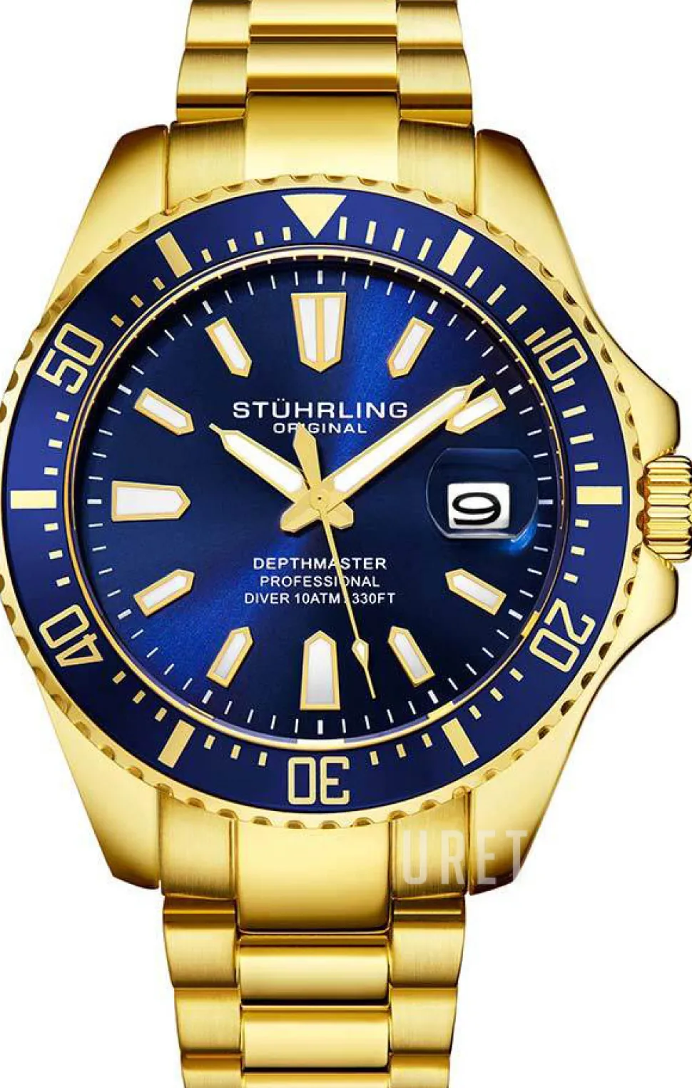 Aquadiver Blå/Gulguldtonat stål Ø42 mm