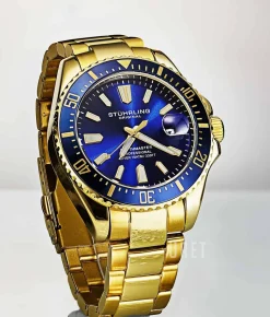 Aquadiver Blå/Gulguldtonat stål Ø42 mm