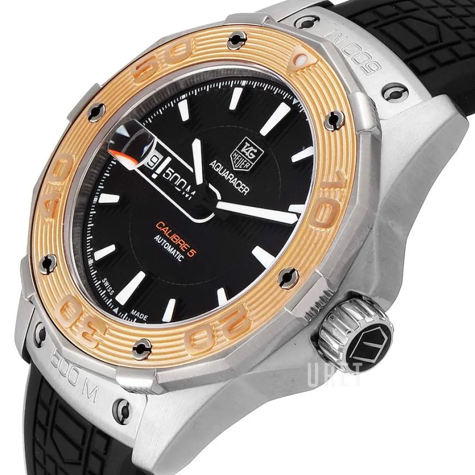 Aquaracer 500 M Calibre 5 Automatic Svart/Gummi Ø43 mm