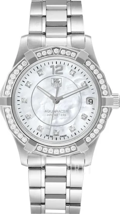 Aquaracer 32 mm Diamond Dial And Bezel Vit/Stål Ø32 mm