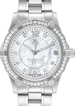 Aquaracer 32 mm Diamond Dial And Bezel Vit/Stål Ø32 mm