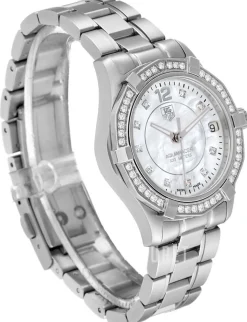 Aquaracer 32 mm Diamond Dial And Bezel Vit/Stål Ø32 mm