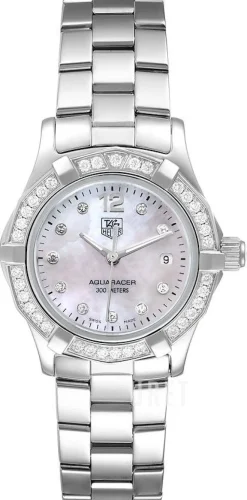 Aquaracer 27 mm Diamond Dial And Bezel Vit/Stål Ø27 mm