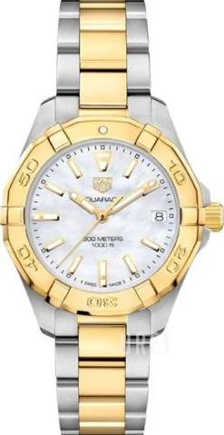 Aquaracer Lady Vit/18 karat gult guld Ø32 mm