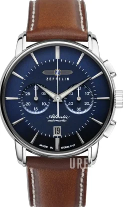 Atlantic Blå/Läder Ø42 mm