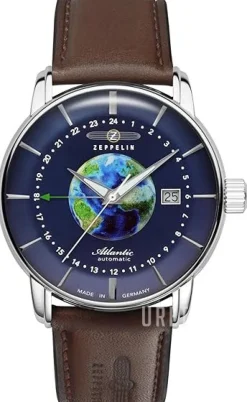 Atlantic Blå/Läder Ø42 mm