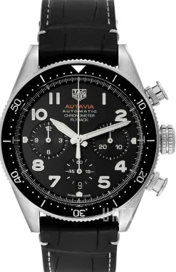 Autavia Svart/Läder Ø42 mm