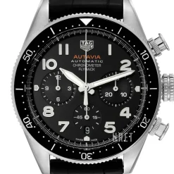 Autavia Svart/Läder Ø42 mm