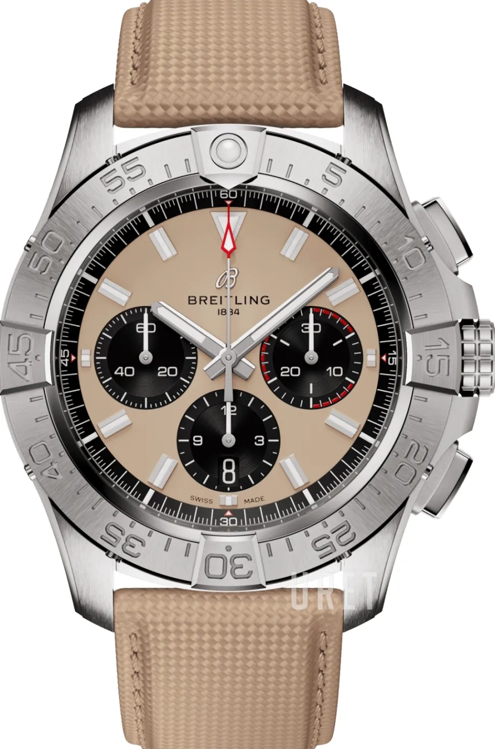 Avenger B01 Chronograph 44 Beige/Läder Ø44 mm