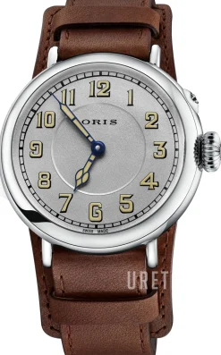 Aviation Silverfärgad/Läder Ø40 mm