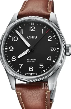 Aviation Svart/Läder Ø41 mm