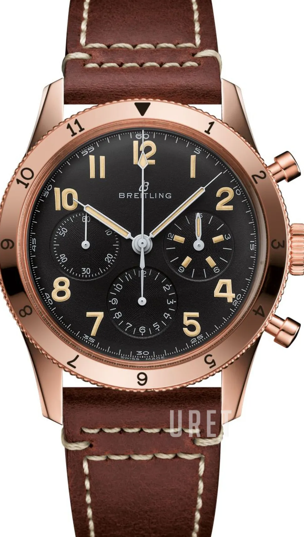 Aviator 8 Svart/Läder Ø41 mm