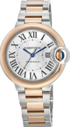 Ballon Bleu De Silverfärgad/18 karat roséguld Ø36 mm