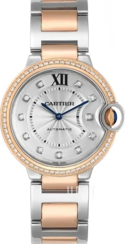 Ballon Blue Silverfärgad/18 karat roséguld Ø36 mm