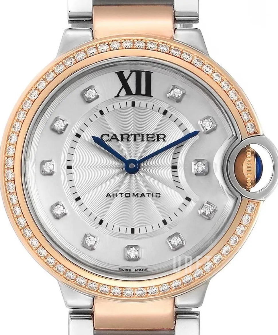 Ballon Blue Silverfärgad/18 karat roséguld Ø36 mm