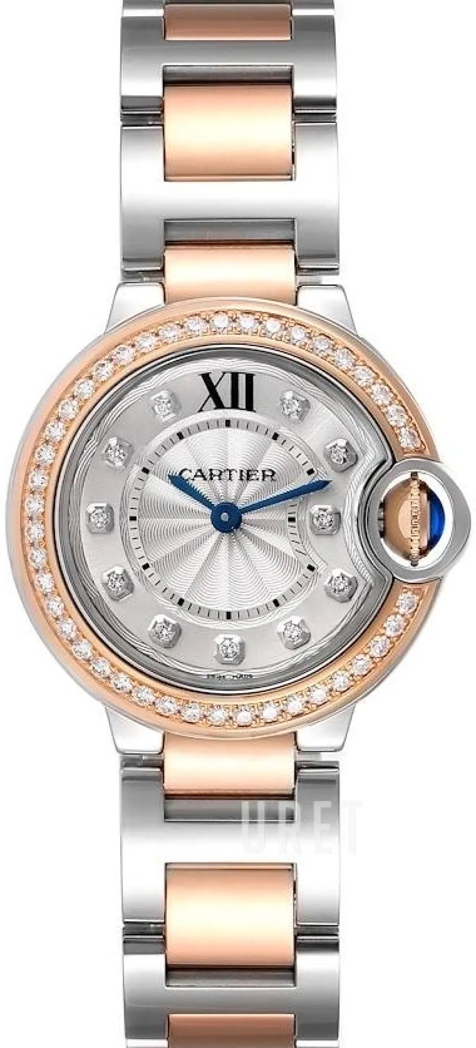 Ballon Blue Silverfärgad/18 karat roséguld Ø28 mm