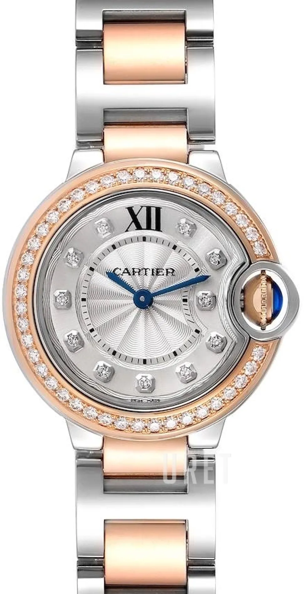 Ballon Blue Silverfärgad/18 karat roséguld Ø28 mm