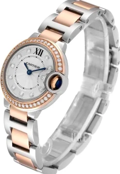 Ballon Blue Silverfärgad/18 karat roséguld Ø28 mm