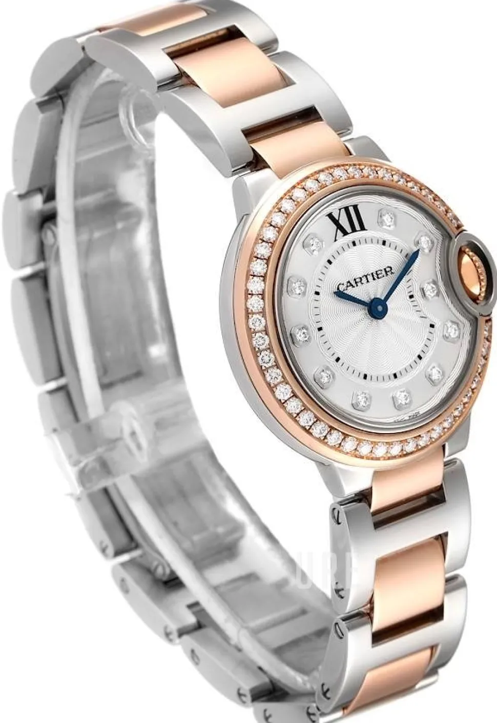 Ballon Blue Silverfärgad/18 karat roséguld Ø28 mm