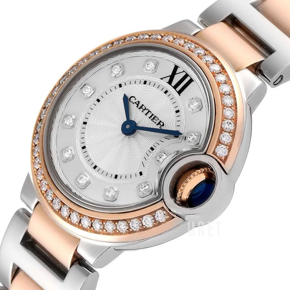 Ballon Blue Silverfärgad/18 karat roséguld Ø28 mm