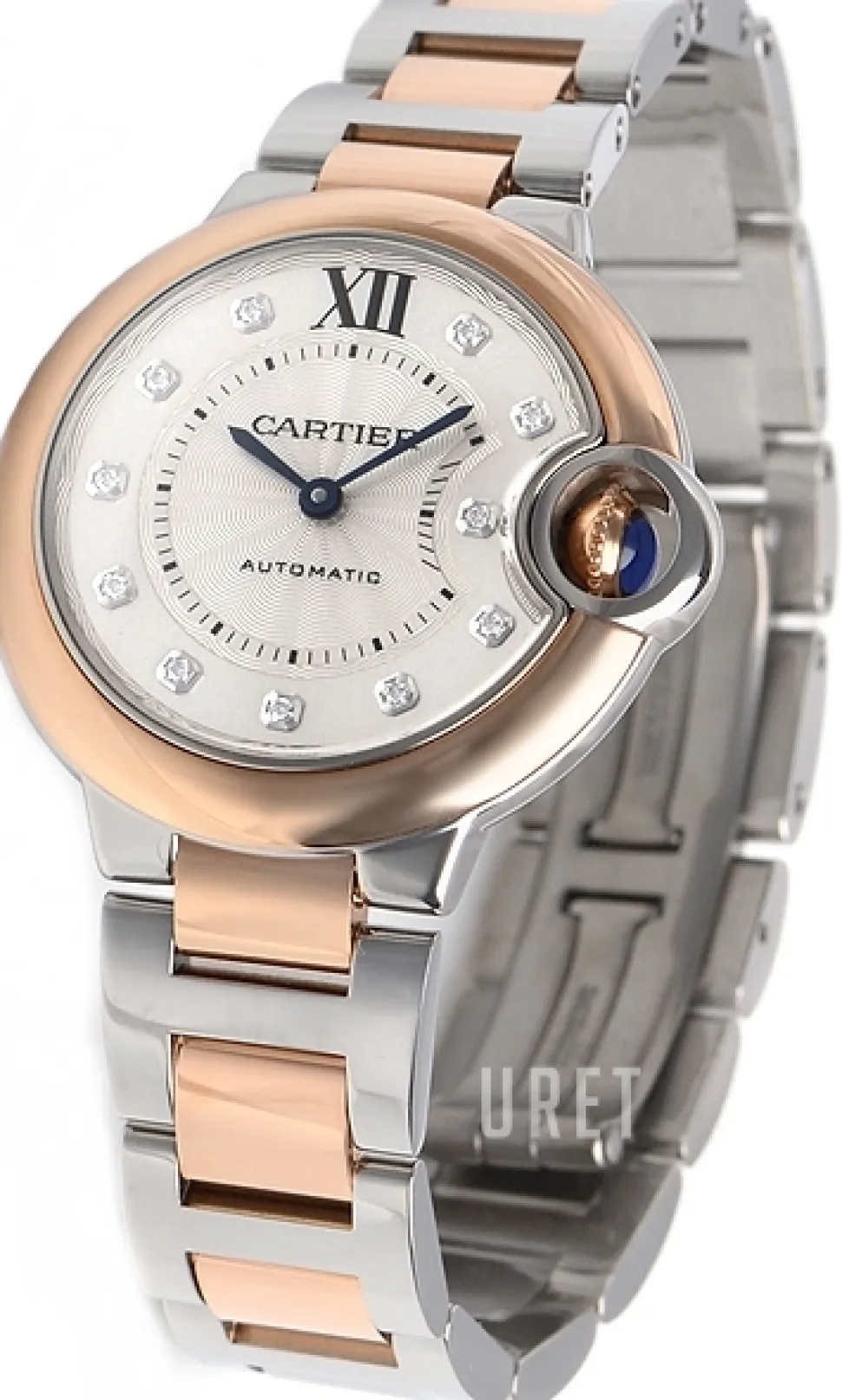 Ballon Blue Silverfärgad/18 karat roséguld Ø33 mm