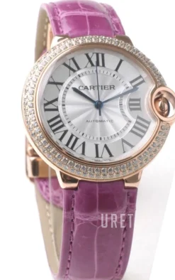 Ballon Blue Silverfärgad/Läder Ø36.6 mm