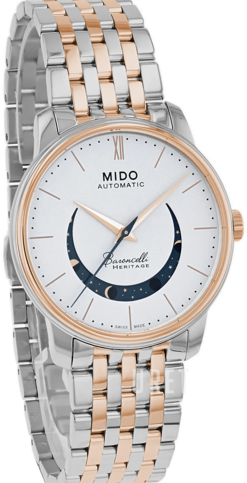 Baroncelli Vit/Roséguldstonat stål Ø39 mm