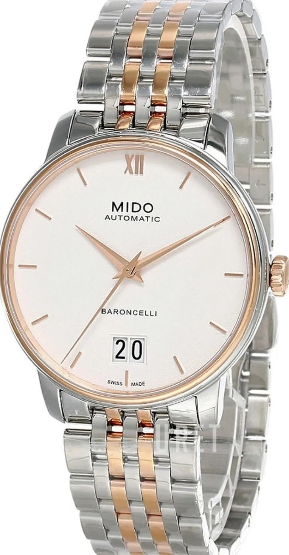 Baroncelli Vit/Roséguldstonat stål Ø40 mm