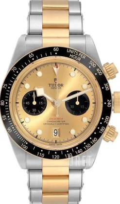 Black Bay Chrono Champagnefärgad/Gulguldtonat stål Ø41 mm