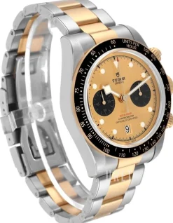 Black Bay Chrono Champagnefärgad/Gulguldtonat stål Ø41 mm