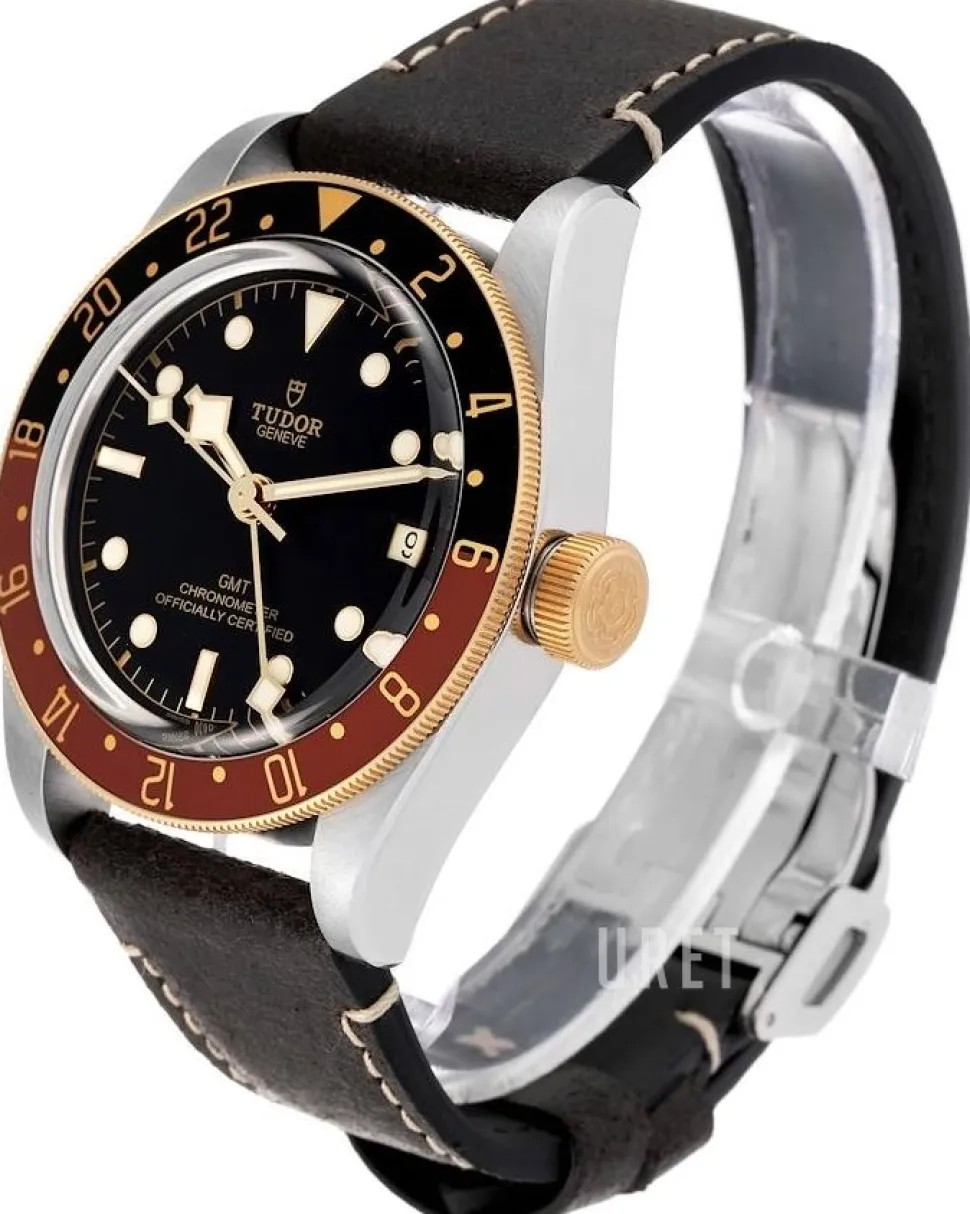 Black Bay GMT Svart/Läder Ø41 mm